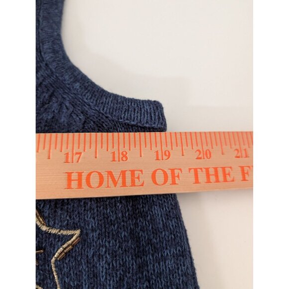 Tiara International Reindeer Embellished Sweater Vest Womens Size Large Blue Zip - Picture 10 of 11